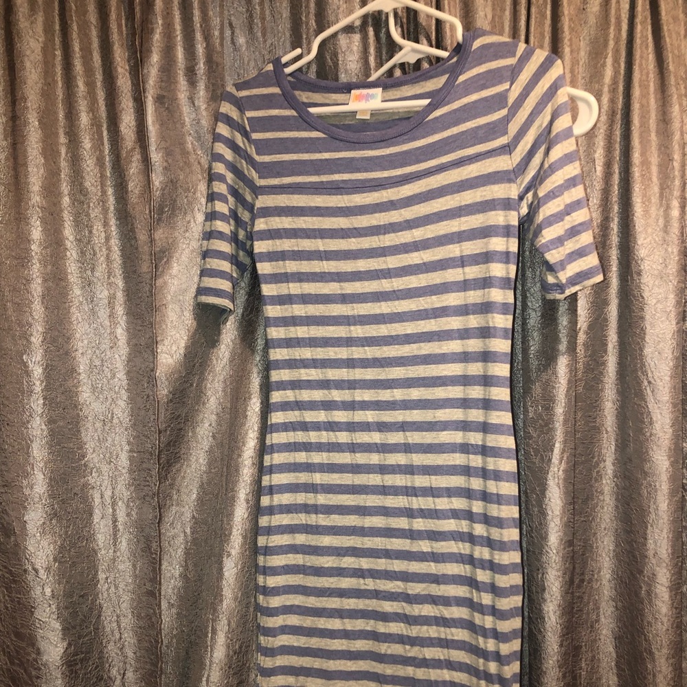 Blue and gray lularoe dress